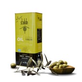 Ulei de masline extra virgin Stalida 5L metal din familia Damposis recolta 2024/2025 Veria, Grecia, presare la rece, varietate koroneiki, fara pesticide, gust fructat catifelat