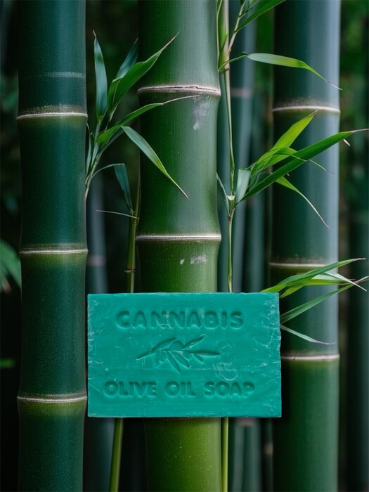 Grüne Seife mit Cannabis