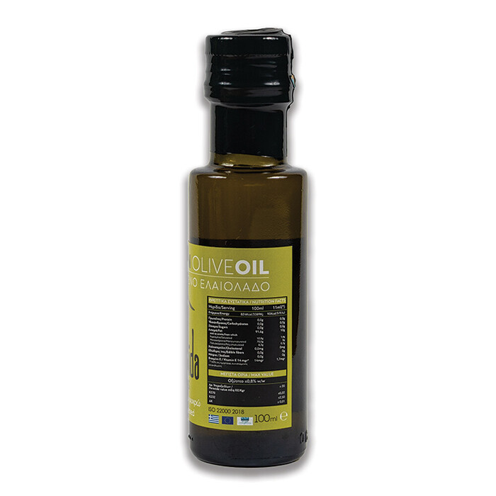 Ulei de masline extra virgin Stalida 100ML pahar din familia Damposis recolta 2024/2025 Veria, Grecia, presare la rece, varietate koroneiki, fara pesticide, gust fructat catifelat