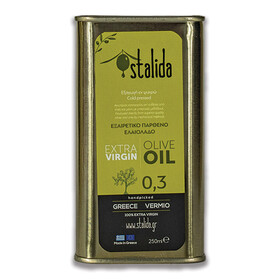 Extra virgin olive oil Stalida 250ML metallic from the Dambosis family, harvest 2024/2025 Veroia, Greece, cold pressed, Koroneiki variety, without pesticides, velvety fruity taste